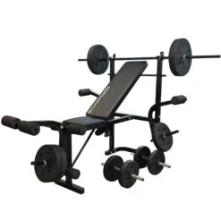 Banc De Musculation Duke Fitness Incl. Rack, Barre Et Poids - Fitshop